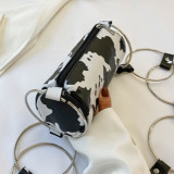 White Fashion Casual Print Chain Strap Crossbody Bag