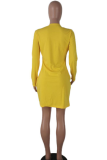 Red Sexy Solid Patchwork Zipper Collar Irregular Dress Dresses