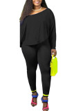 Black Milk Silk Fashion Active adult Ma'am Solid Two Piece Suits pencil Long Sleeve Two Pieces