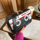 White Fashion Casual Letter Print Messenger Bag