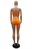Orange Fashion Sexy Suspender Top And Shorts Two-piece Set