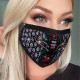 Black Fashion Casual Hot Drilling Decorative White Face Mask