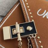 Brown Fashion Casual Letter Print Crossbody Bag