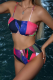 Rose Red Sexy Print Split Joint Swimwears Three Pieces