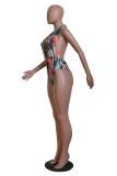 Multicolor Sexy Print Patchwork Swimwears（Without Chains）