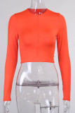 Blue Work Daily Solid Patchwork O Neck Mid Waist Tops