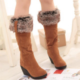Black Fashion Casual Solid Color Round Keep Warm Boots