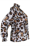 Green Fashion Casual Print Basic Turtleneck Tops