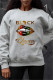 Gray Fashion Casual O Neck Long Sleeve Regular Sleeve Regular Lips Printed Tops
