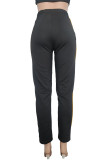 Green Sportswear Solid Patchwork With Belt Regular High Waist Pencil Bottoms