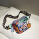 Purple Fashion Casual Graffiti Print Chest Bag