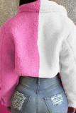 Blue Yellow Work Daily Solid Patchwork Turndown Collar Outerwear