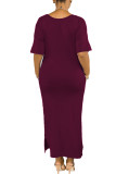 Red Milk. Fashion OL White Red Black Grey Blue Green Yellow Fluorescent green Light Blue Wine Red rose red purple Cap Sleeve Half Sleeves O neck A-Line Ankle-Length Solid Dresses