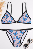 Blue Sexy Butterfly Print Printing Swimwears