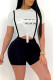 Black Fashion Casual Print Basic O Neck Short Sleeve Two Pieces