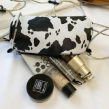White Fashion Casual Print Chain Strap Crossbody Bag