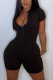 Black Sexy Solid Patchwork O Neck Regular Jumpsuits