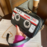 White Fashion Casual Letter Print Messenger Bag