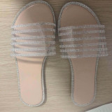 Khaki Fashion Casual Split Joint Slippers