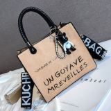 Silver Fashion Casual Letter Print Messenger Bag
