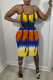 Yellow Sexy Casual Print Backless Spaghetti Strap Sleeveless Dress