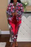 Camouflage Casual Print Split Joint Long Sleeve Two Pieces