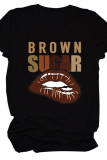 Army Green Fashion Casual Print Basic O Neck T-Shirts