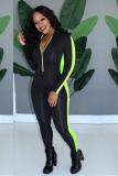 Green Sexy Fashion Patchwork Solid zipper Long Sleeve O Neck 