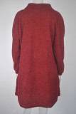 Red Fashion Daily Adult Acetate Fiber Solid Cardigan O Neck Outerwear