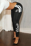 Black Daily Print Skinny Pencil Bottoms
