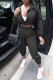 Army Green Fashion Casual Solid Basic Turndown Collar Long Sleeve Two Pieces
