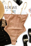 Grey Fashion Sexy Solid Backless Swimwears