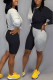 Black Sexy Solid Patchwork O Neck Long Sleeve Two Pieces