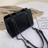 White Fashion Casual Solid Crossbody Bag