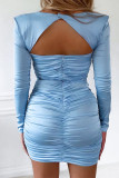 Rose Red Sweet Solid Hollowed Out Backless Off the Shoulder Strapless Dress Dresses