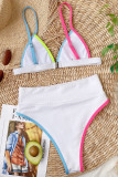 Multicolor Fashion Sexy Patchwork Backless Swimwears