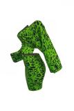 Green Casual adult Fashion backless Leopard Two Piece Suits Print Hip skirt Long Sleeve Two-Pie