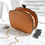 Brown Fashion Casual Patchwork Pumpkin Crossbody Bag