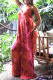 Rose Red Sexy Casual Print Tie Dye Backless Spaghetti Strap Loose Jumpsuits