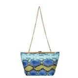 Yellow Fashion Print Chain Strap Messenger Bag