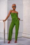 Wine Red Casual Fashion Solid Striped Asymmetrical Sleeveless Wrapped Jumpsuits