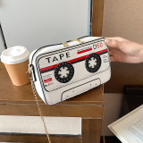White Fashion Casual Letter Print Messenger Bag