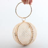 Gold Fashion Casual Solid Hollow Chain Crossbody Bag