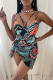 Black Fashion Sexy Print Backless Swimwears