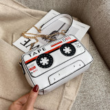 White Fashion Casual Letter Print Messenger Bag