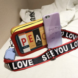 Red Fashion Casual Patchwork Letter Print Red Crossbody Bag