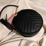 Black Fashion Casual Solid Strap Black Crossbody Bag