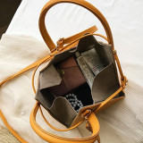 Yellow Fashion Casual Solid Yellow Crossbody Bag