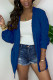 Blue Fashion Daily Adult Acetate Fiber Solid Cardigan O Neck Outerwear