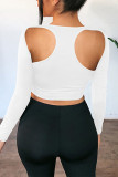 Black Sexy Solid Patchwork Backless Square Collar Tops